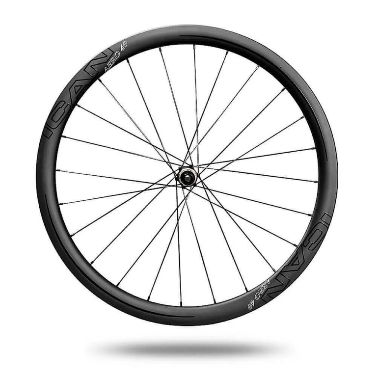 ICANAERO40RoadDiscWheelsClincherTubelessReadyNovatecD411412SBDiscHubsQRandThruAvailable1
